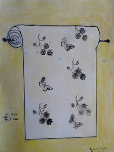 Jenny.  Spring Bloom wallpaper, mixed media. 11.20.JPG